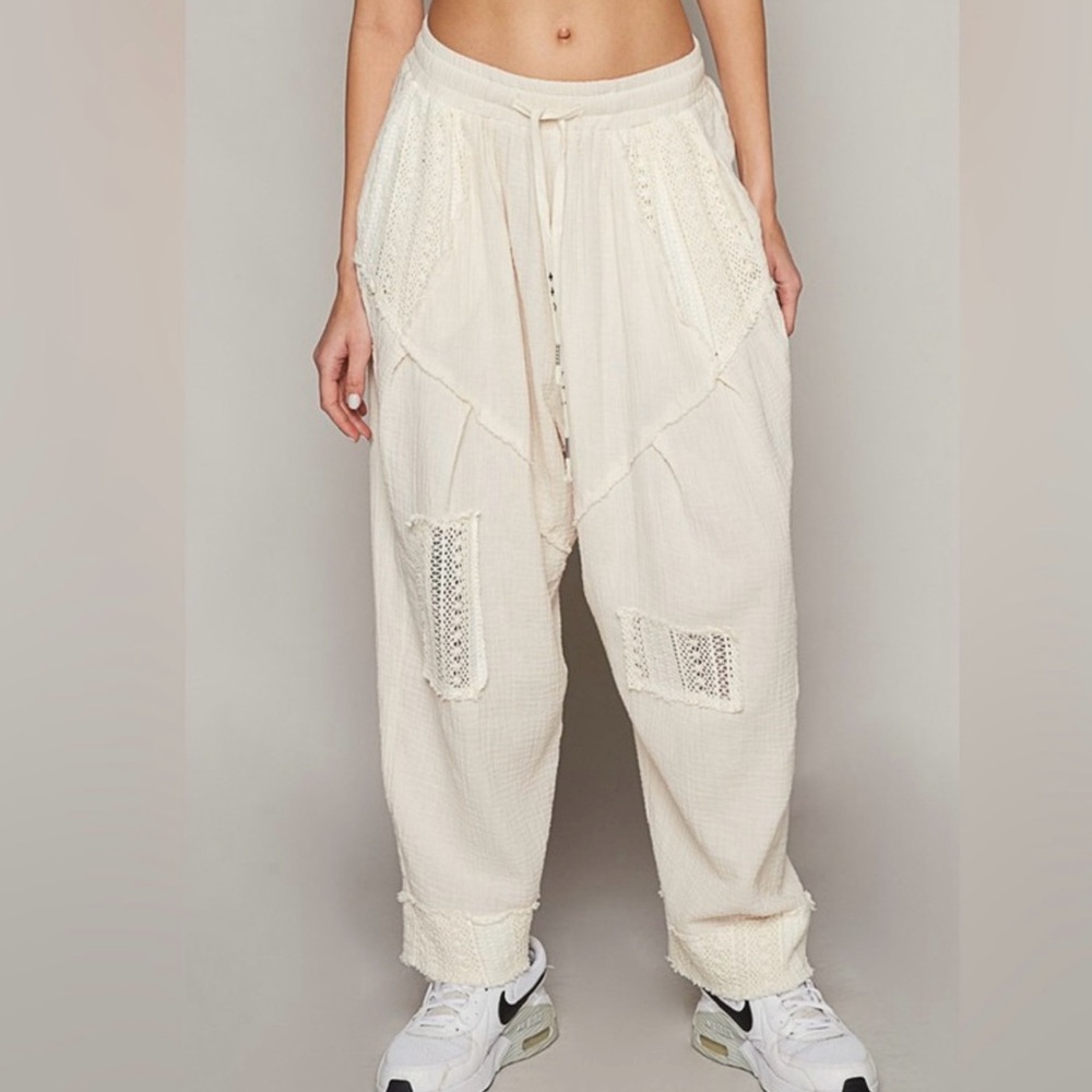 POL Women's Cream Harem Pants